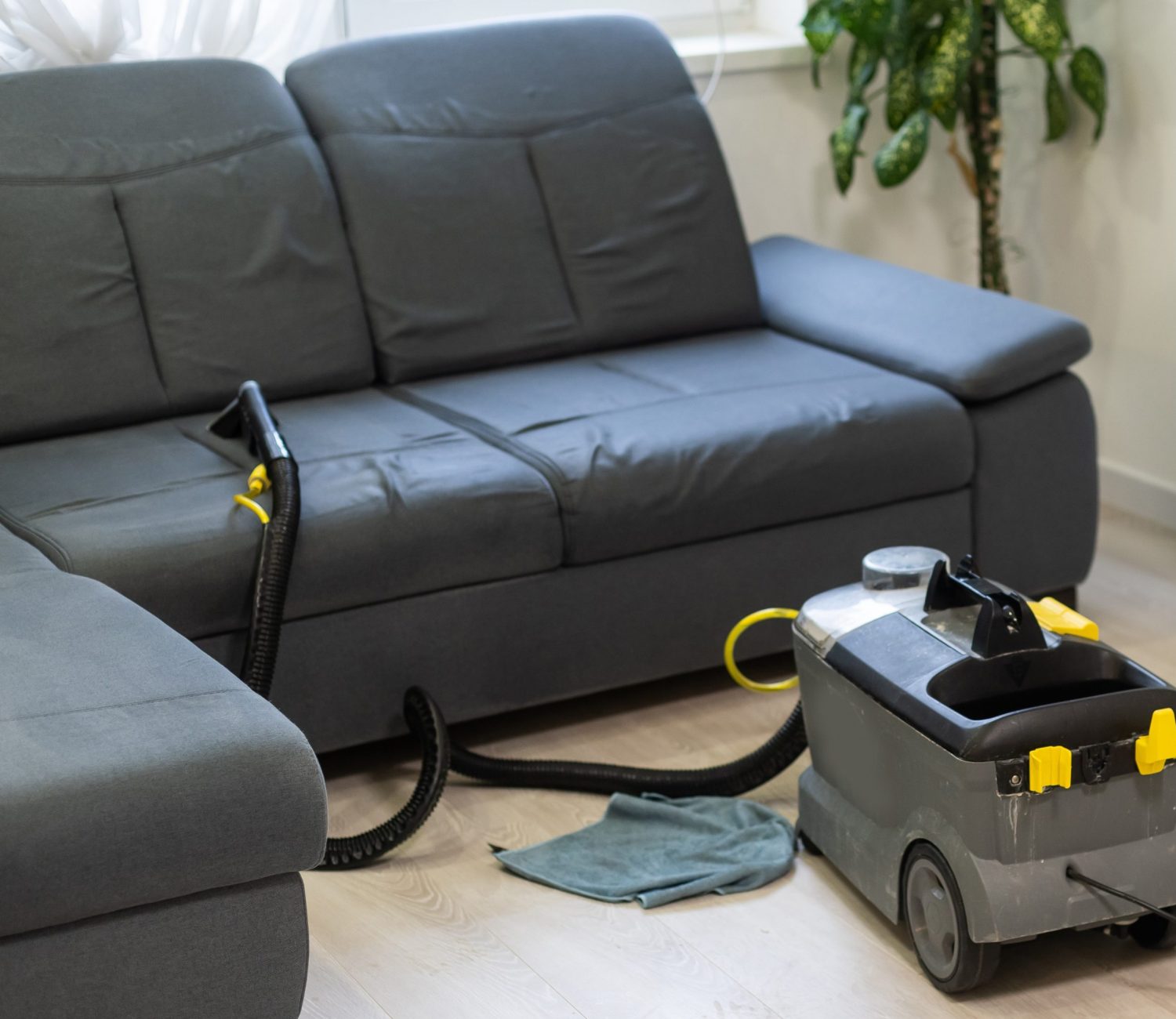 Cleaning Sofa With Vacuum Cleaner